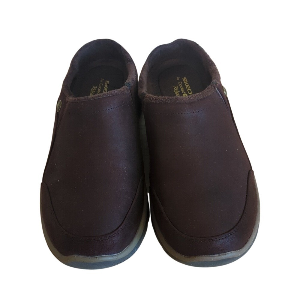 Skechers Womens Slip‎ On Mules Brown Air Cooled Memory Foam Relaxed Fit  SZ 8